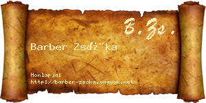 Barber Zsóka névjegykártya